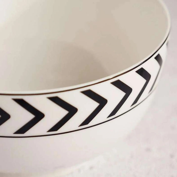 Mirage New Bone China Cereal Bowl Dia14Cm -Black & White