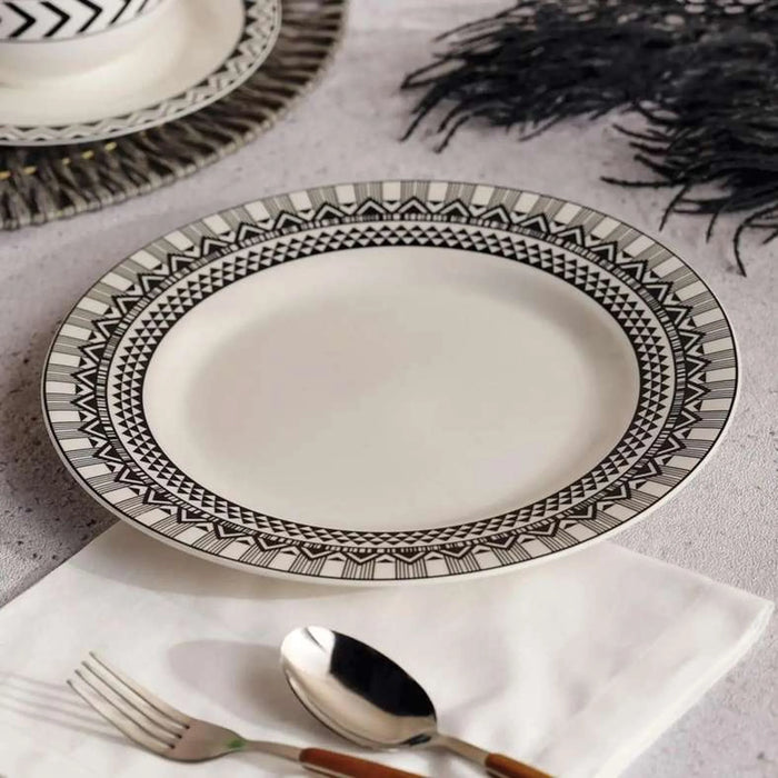 Mirage New Bone China Dinner Plate Dia26.6Cm -Black & White