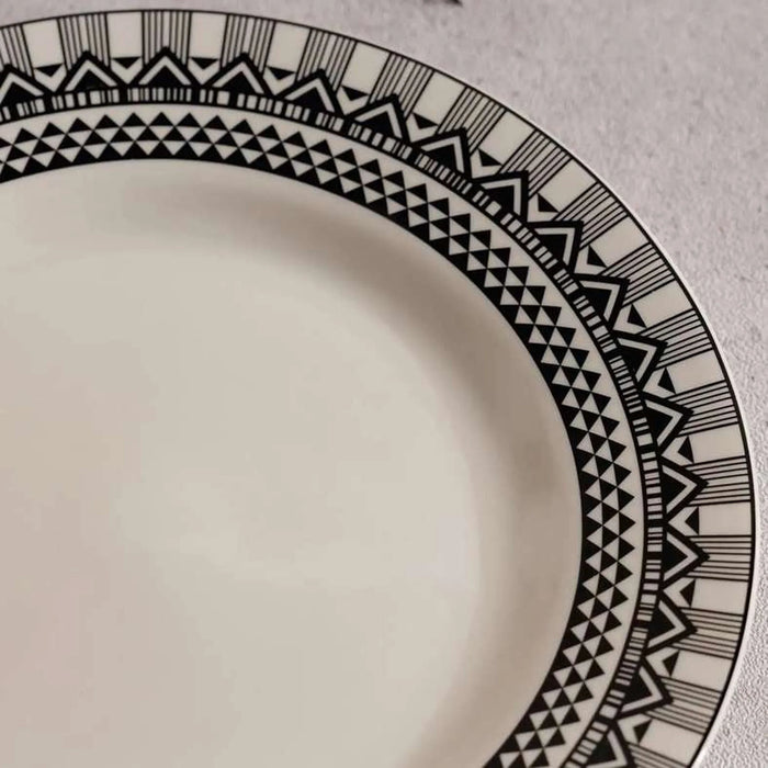 Mirage New Bone China Dinner Plate Dia26.6Cm -Black & White