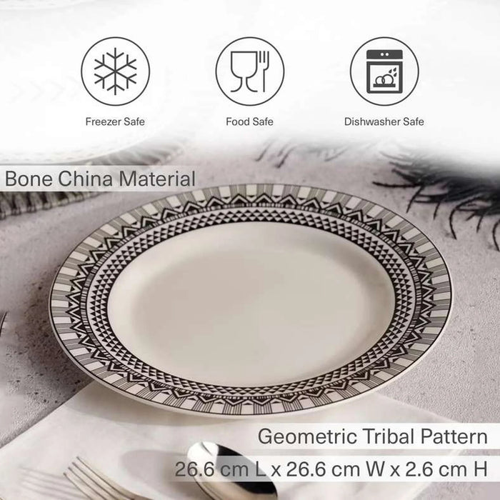 Mirage New Bone China Dinner Plate Dia26.6Cm -Black & White