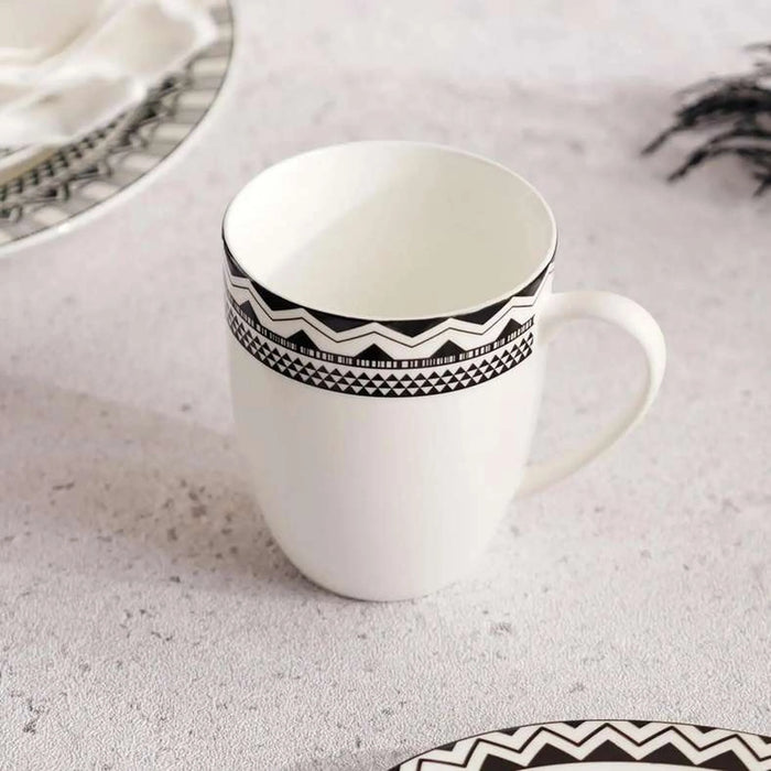 Mirage New Bone China Mug 354Ml -Black & White
