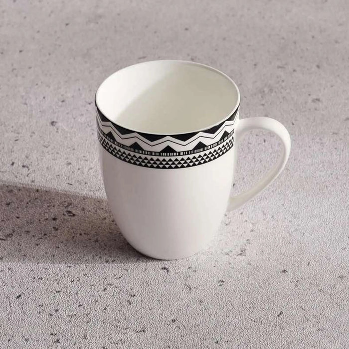 Mirage New Bone China Mug 354Ml -Black & White