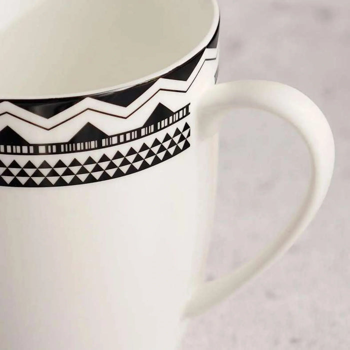 Mirage New Bone China Mug 354Ml -Black & White