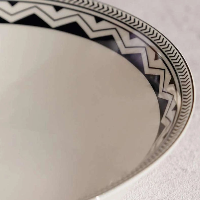 Mirage New Bone China Salad Bowl Dia22X8Cm -Black & White