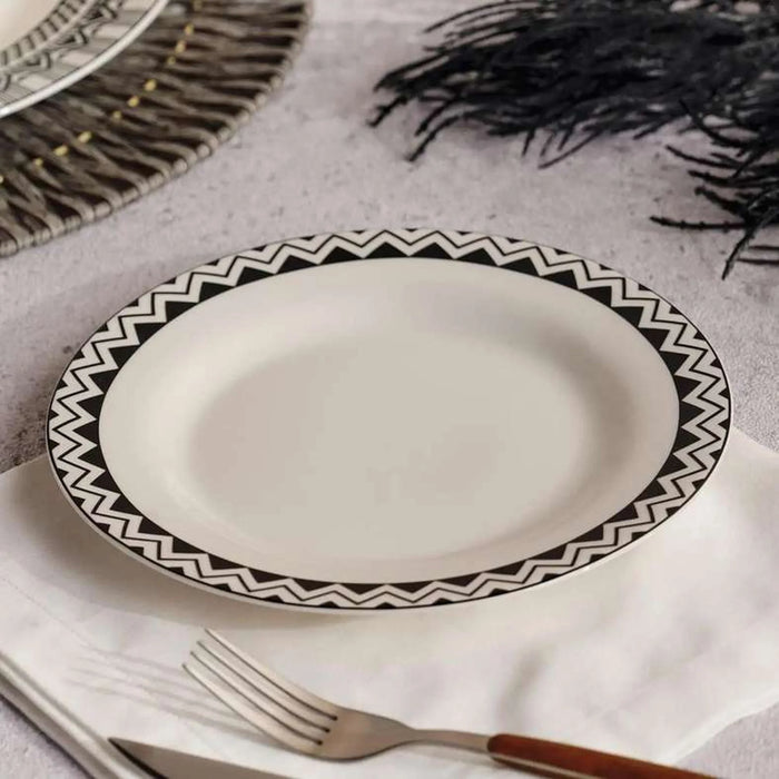 Mirage New Bone China Side Plate Dia20Cm -Black & White