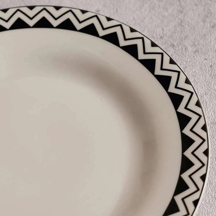 Mirage New Bone China Side Plate Dia20Cm -Black & White
