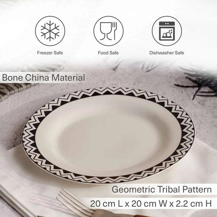 Mirage New Bone China Side Plate Dia20Cm -Black & White