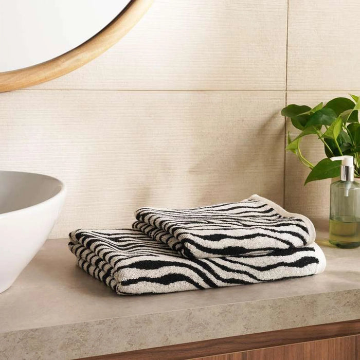 Mirage Pattern Hand Towel 50X90Cm-Black