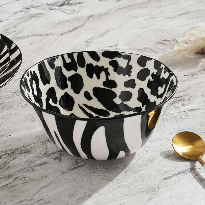 Mirage Porcelain Salad Bowl Dia19.9X9Cm -Black & White