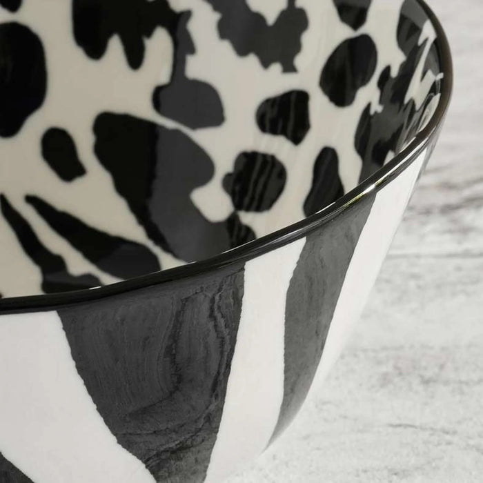 Mirage Porcelain Salad Bowl Dia19.9X9Cm -Black & White