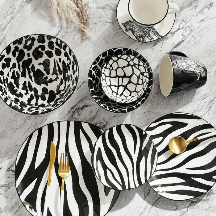 Mirage Porcelain Salad Bowl Dia19.9X9Cm -Black & White