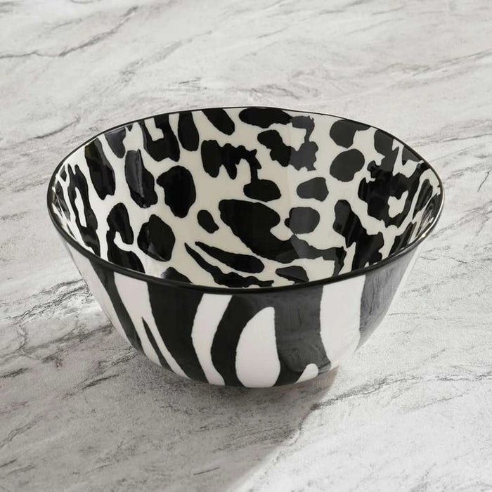Mirage Porcelain Salad Bowl Dia19.9X9Cm -Black & White