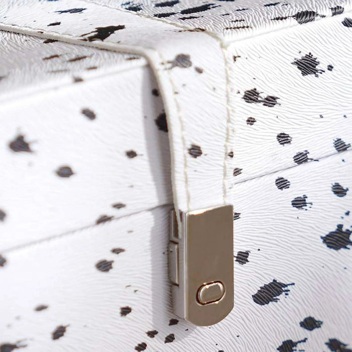Mirage Pu Decor Box With Black Dots  22.5X14.8X8Cm- White Pan Home