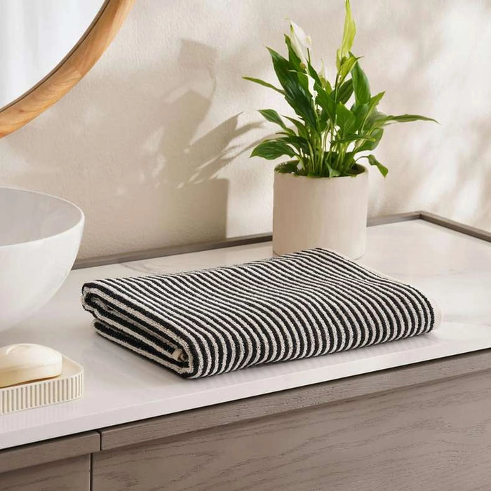 Mirage Stripe Bath Towel 70X140Cm-Black