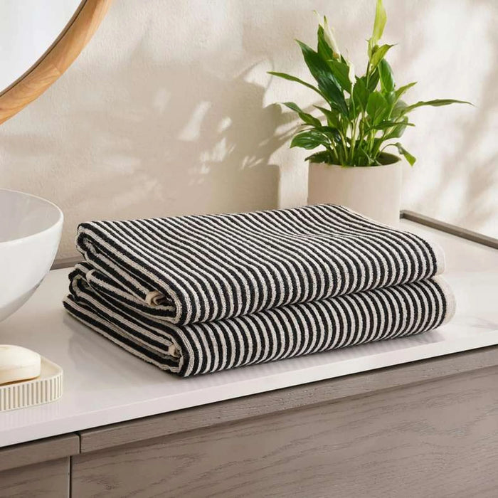 Mirage Stripe Bath Towel 70X140Cm-Black