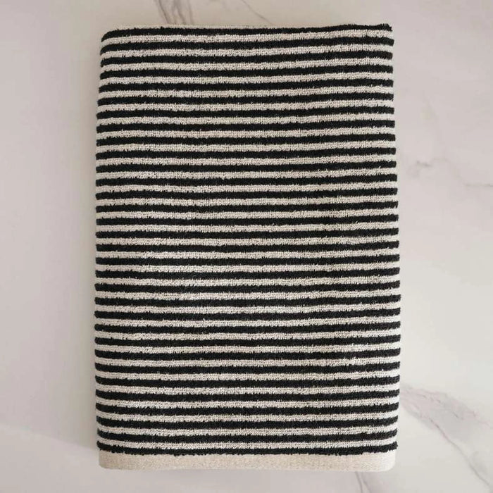 Mirage Stripe Bath Towel 70X140Cm-Black