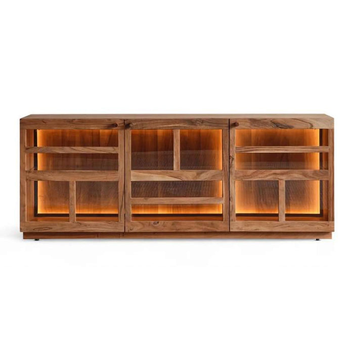 Mirage Tv Unit With 3 Door Veneer - Natural & Black