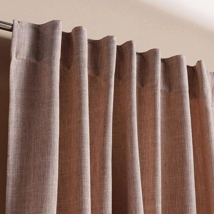 Miranda Faux Linen 2 Piece Curtain Set 130X240Cm - Linen Pan Home