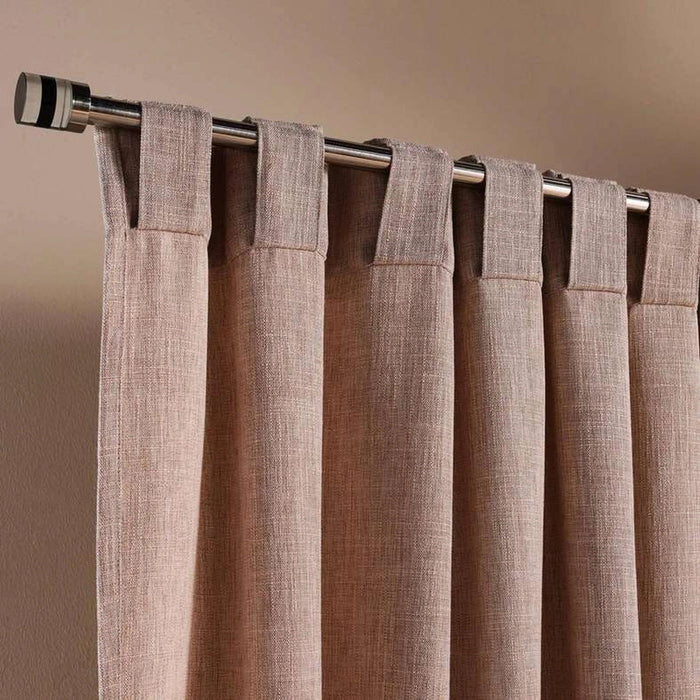 Miranda Faux Linen 2 Piece Curtain Set 130X240Cm - Linen Pan Home