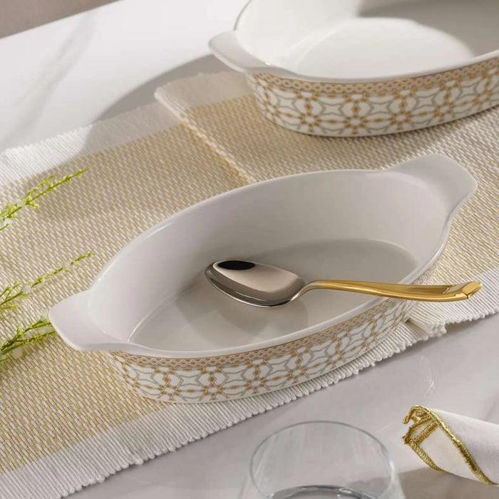 Miray Porcelain Oval Serving Dish 28.5X15X5.5Cm -White