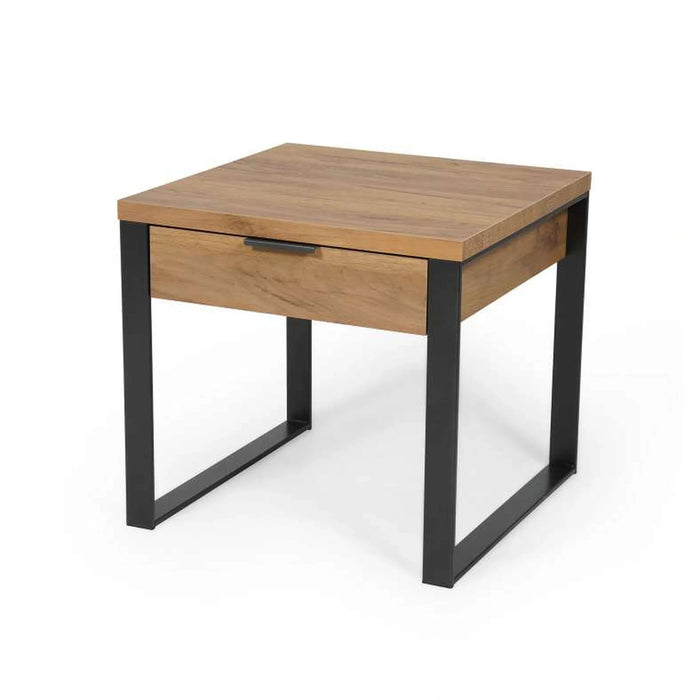 Mirren End Table With 1 Drawer - Light Brown Black