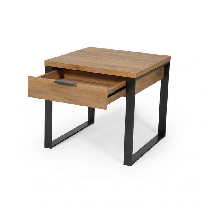 Mirren End Table With 1 Drawer - Light Brown Black