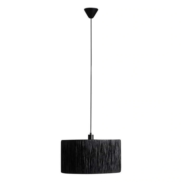 Misbah E27 Raffia Pendant Lamp Dia 48X185Cm - Black