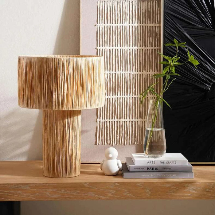 Misbah E27 Raffia Table Lamp Dia 36X51Cm - Beige