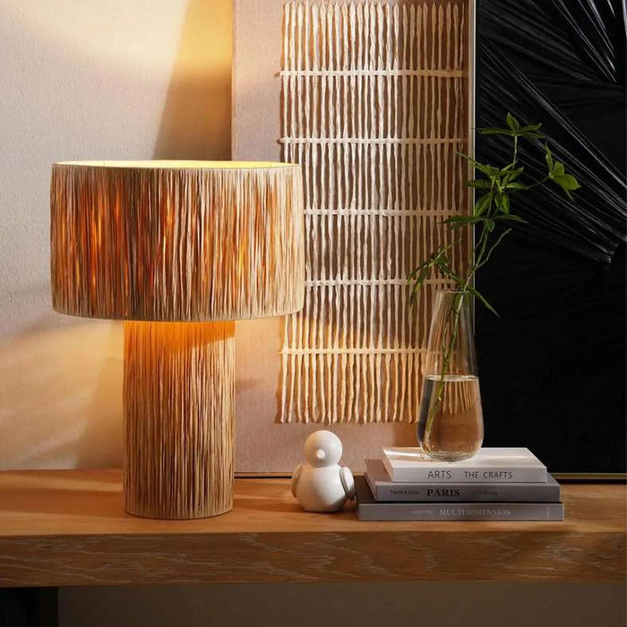 Misbah E27 Raffia Table Lamp Dia 36X51Cm - Beige