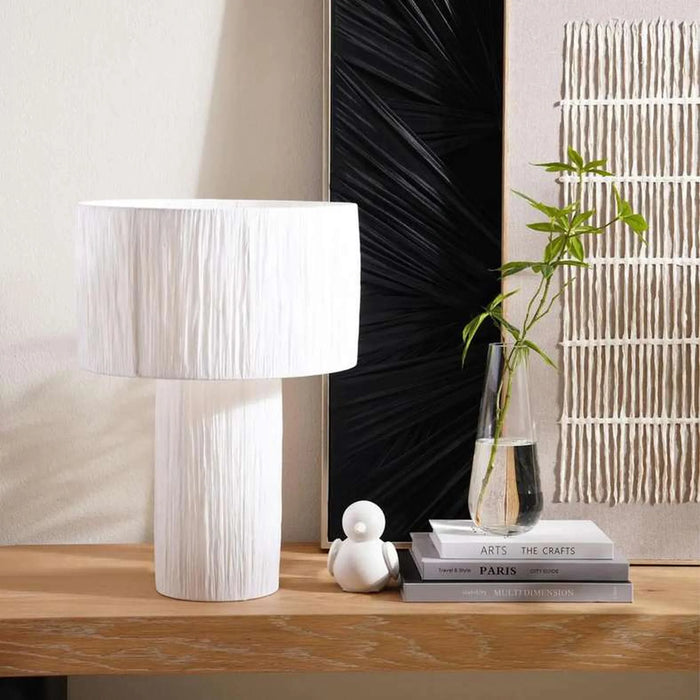 Misbah E27 Raffia Table Lamp Dia 36X51Cm - White