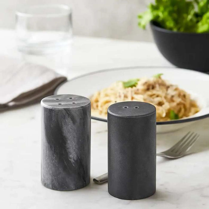 Mison 2-Piece Marble Salt Pepper Shaker Dia4X9Cm -Grey