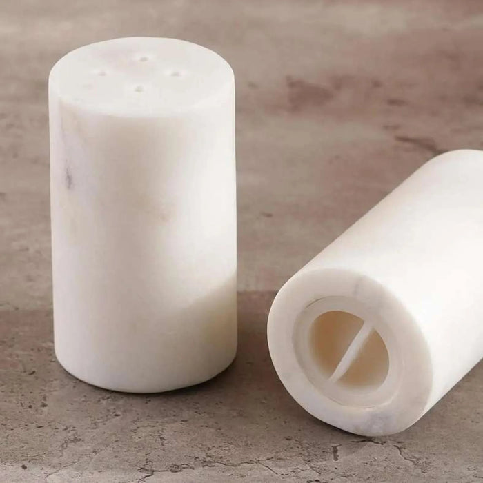 Mison 2-Piece Marble Salt Pepper Shaker Dia4X9Cm -White