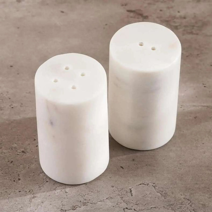 Mison 2-Piece Marble Salt Pepper Shaker Dia4X9Cm -White