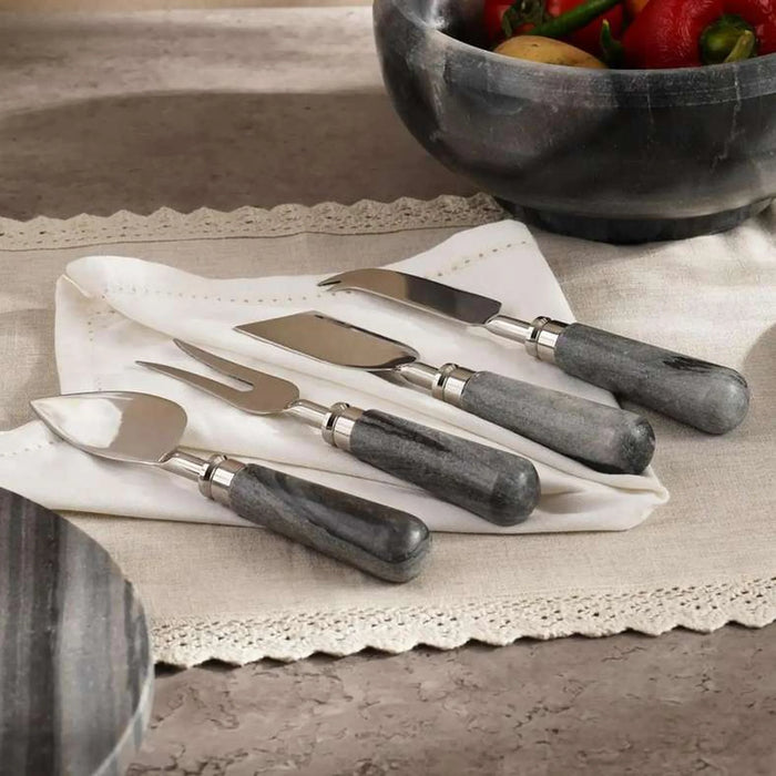Mison 4-Piece Marble Cheese Knives Set -Grey