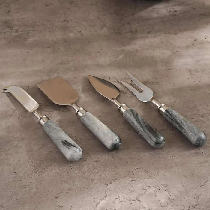 Mison 4-Piece Marble Cheese Knives Set -Grey