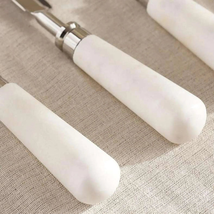 Mison 4-Piece Marble Cheese Knives Set -White Pan Home