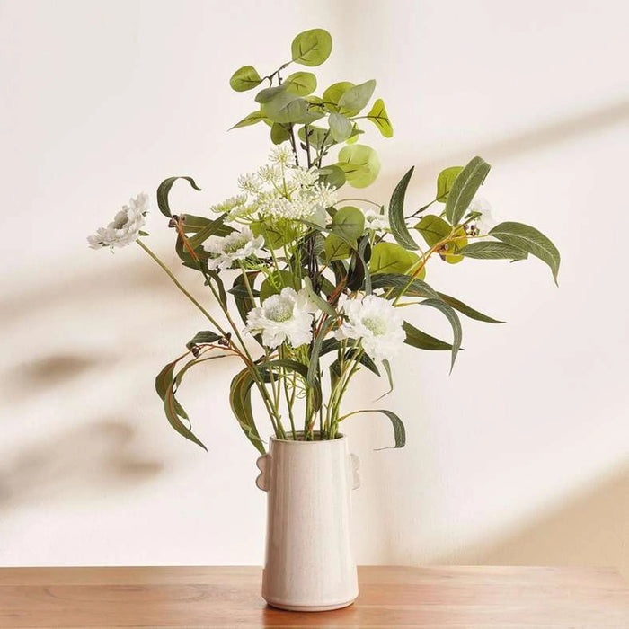 Mixed Artificial Floral Arrangment In Ceramic Pot 30.5X30.5X61Cm - White Pan Home