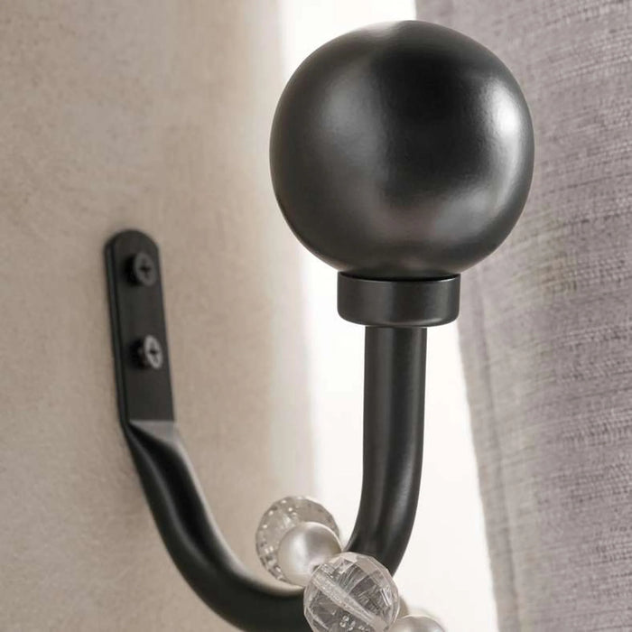 Modern Ball 2Peice Tieback Set - Matt Black
