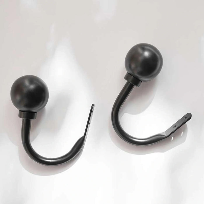 Modern Ball 2Peice Tieback Set - Matt Black