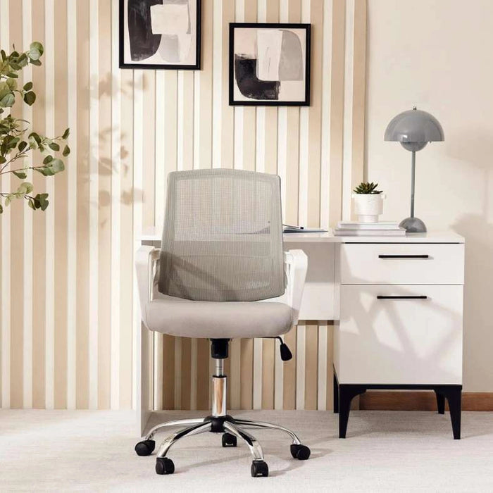 Modway Office Medium Back Chair Mesh Fabric - Grey Pan Home