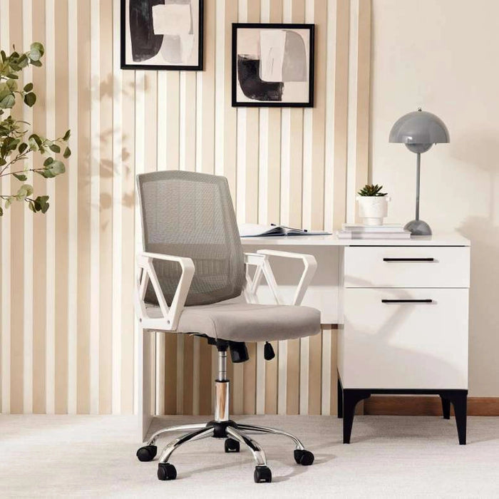 Modway Office Medium Back Chair Mesh Fabric - Grey Pan Home