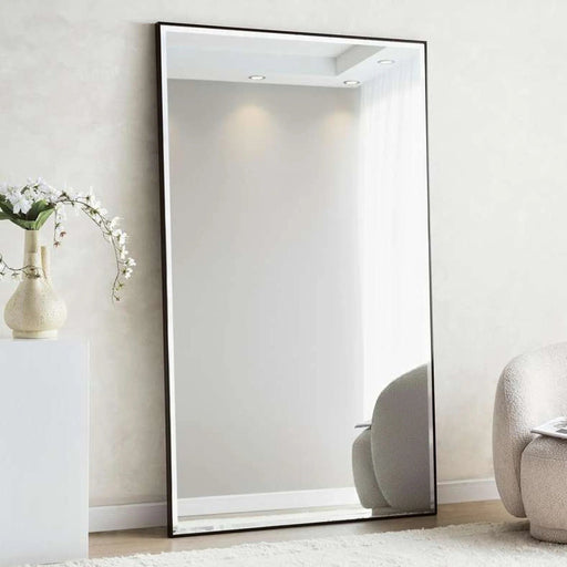 Mojo Bevelled Leaner Mirror 120X200Cm - Black Pan Home