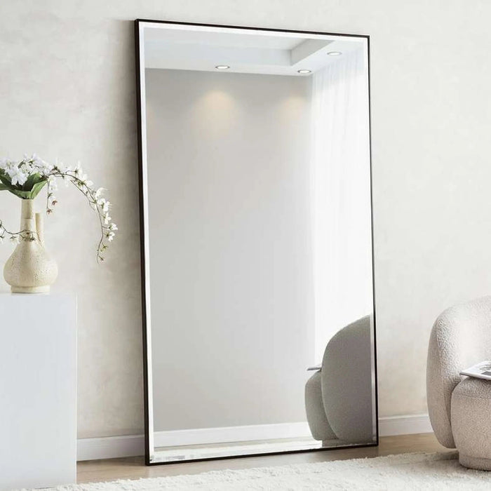 Mojo Bevelled Leaner Mirror 120X200Cm - Black Pan Home
