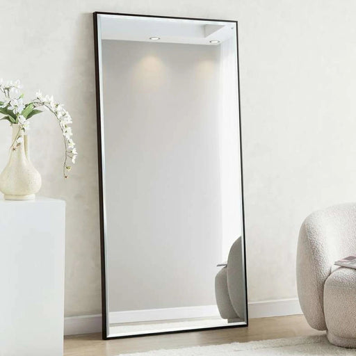Mojo Bevelled Leaner Mirror 92X182Cm - Black Pan Home