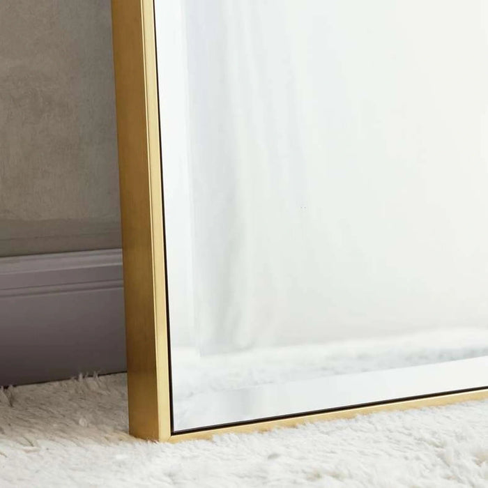 Mojo Bevelled Leaner Mirror 92X182Cm - Gold Pan Home