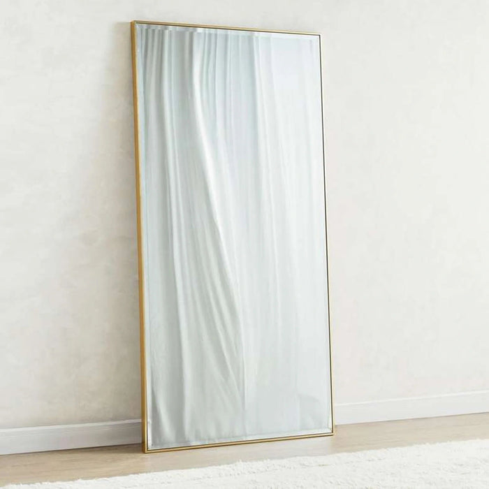 Mojo Bevelled Leaner Mirror 92X182Cm - Gold Pan Home