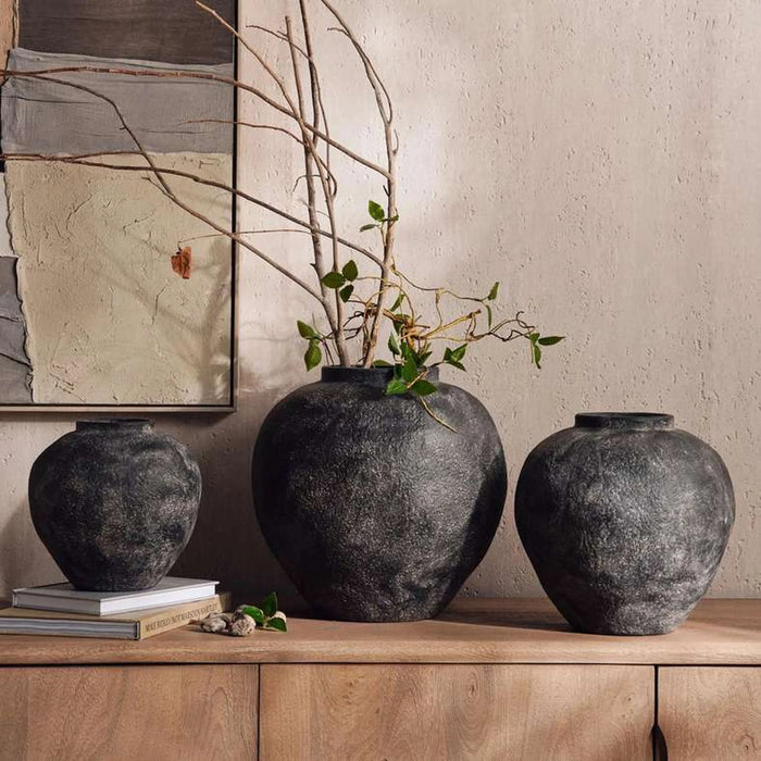 Monet Terracotta Vase 28.8X28.8X27.5Cm - Black