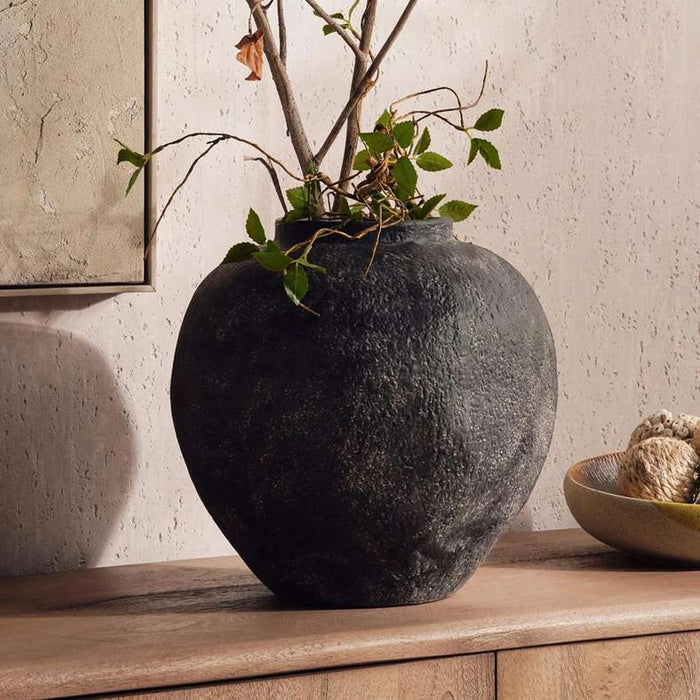 Monet Terracotta Vase 34.8X34.8X33.5Cm - Black