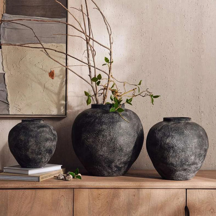 Monet Terracotta Vase 34.8X34.8X33.5Cm - Black