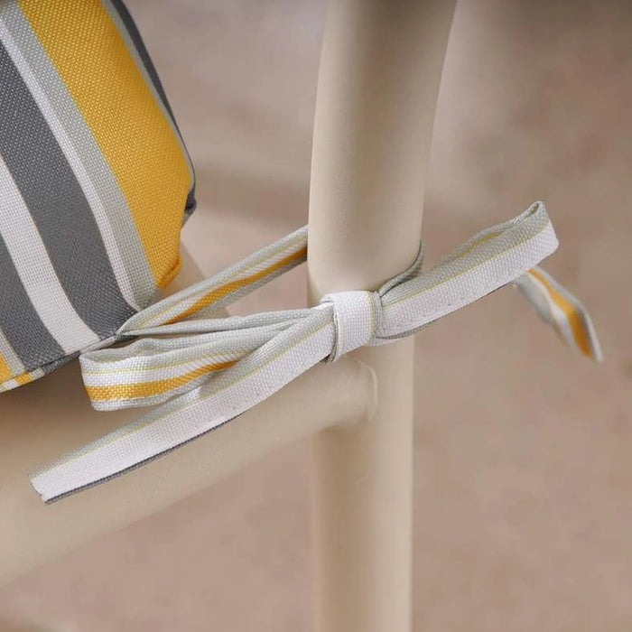 Mono Stripe Printed Water Repellant Outdoor Filled Chair Pad 40X40X5Cm - Grey Pan Home